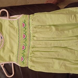 Size 18 Months...Carriage Boutique---SMOCKED BUBBLE OUTFIT... Green Gingham. $18